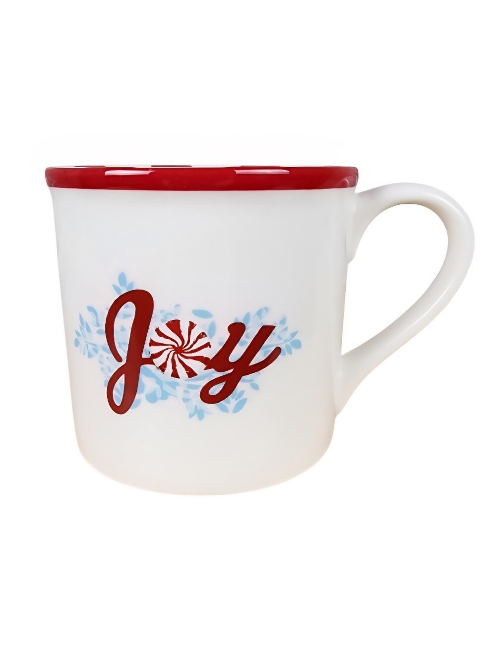 Starbucks 2007 Holiday JOY Peppermint Stripe Coffee Mug Christmas Winter